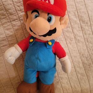 Super Mario Plush Toy with Red Hat and Blue Overalls
